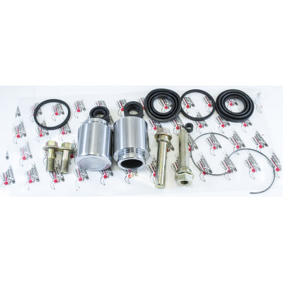 Front caliper repair kit with pistons